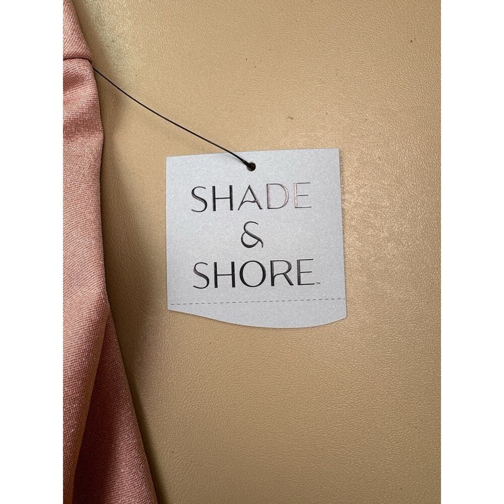 Shade Shore Swim Skirt Cover Up M Pink Metallic Knot Front Mini NWT - Picture 4 of 7